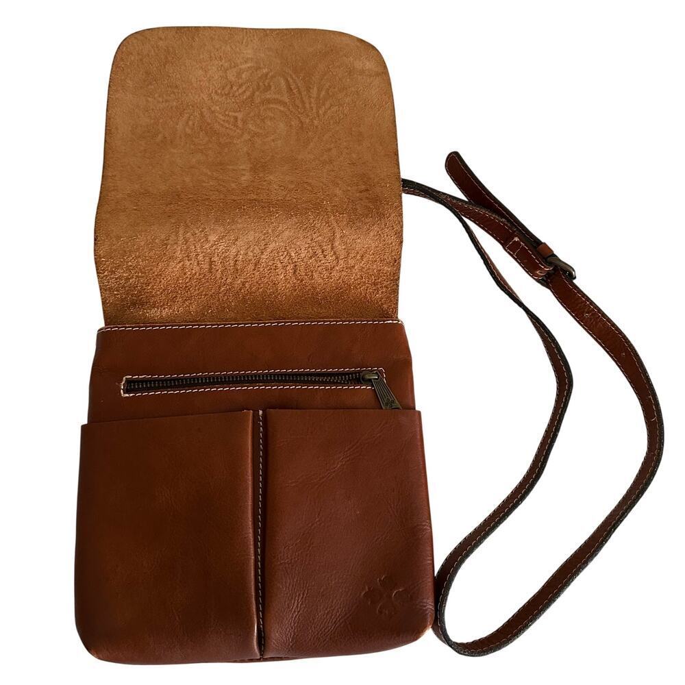 Patricia Nash Tooled Leather Crossbody Brown Floral Embossed Boho Western Bag - Picture 4 of 16
